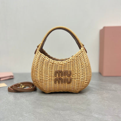 Miu Miu Wander Wicker Shoulder Bag