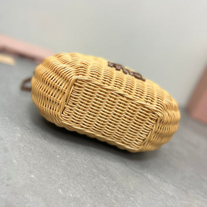 Miu Miu Wander Wicker Shoulder Bag