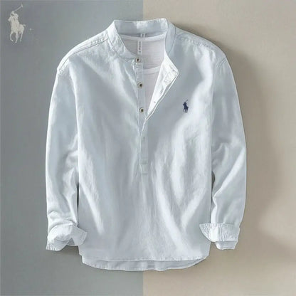 Men’s Cotton-Linen Grandad Shirt