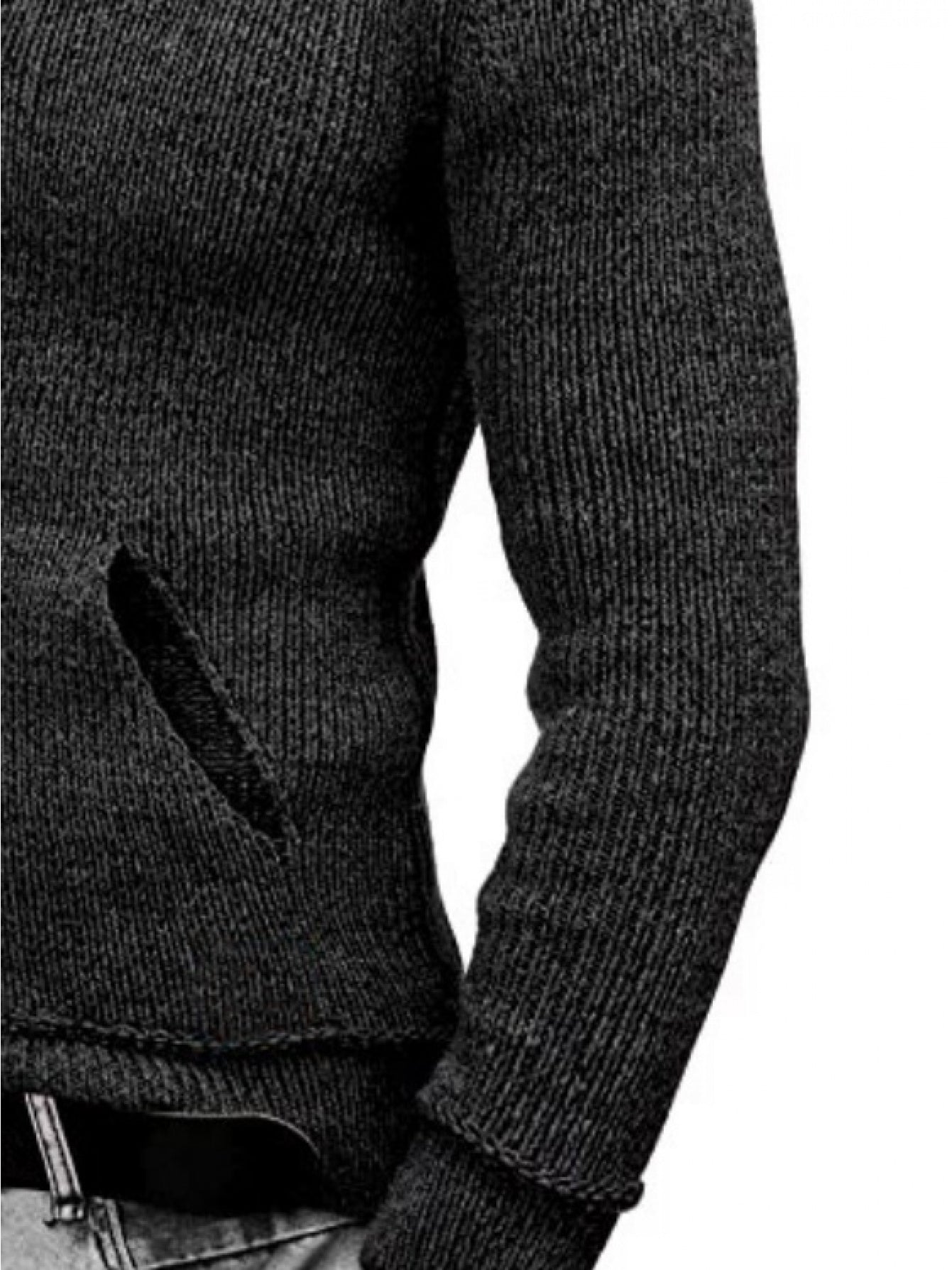 Men’s High-Neck Ribbed Knit Jumper – Premium Casual Winter Style