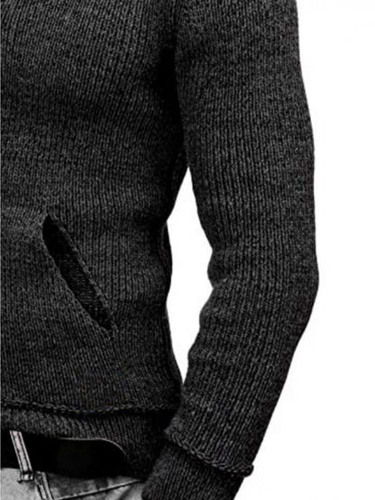 Men’s High-Neck Ribbed Knit Jumper – Premium Casual Winter Style