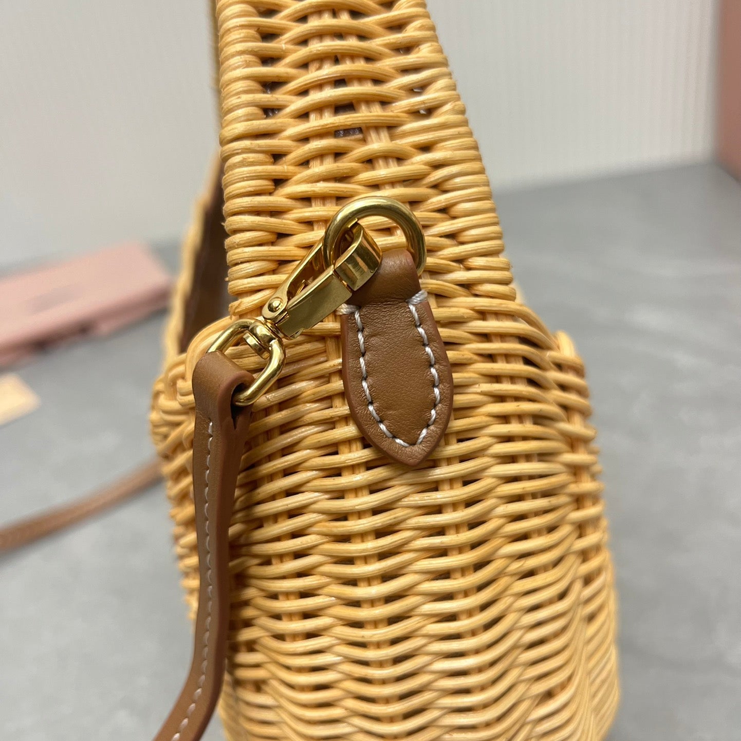 Miu Miu Wander Wicker Shoulder Bag