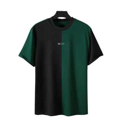 Men’s Patchwork T-Shirt – Short Sleeve Casual