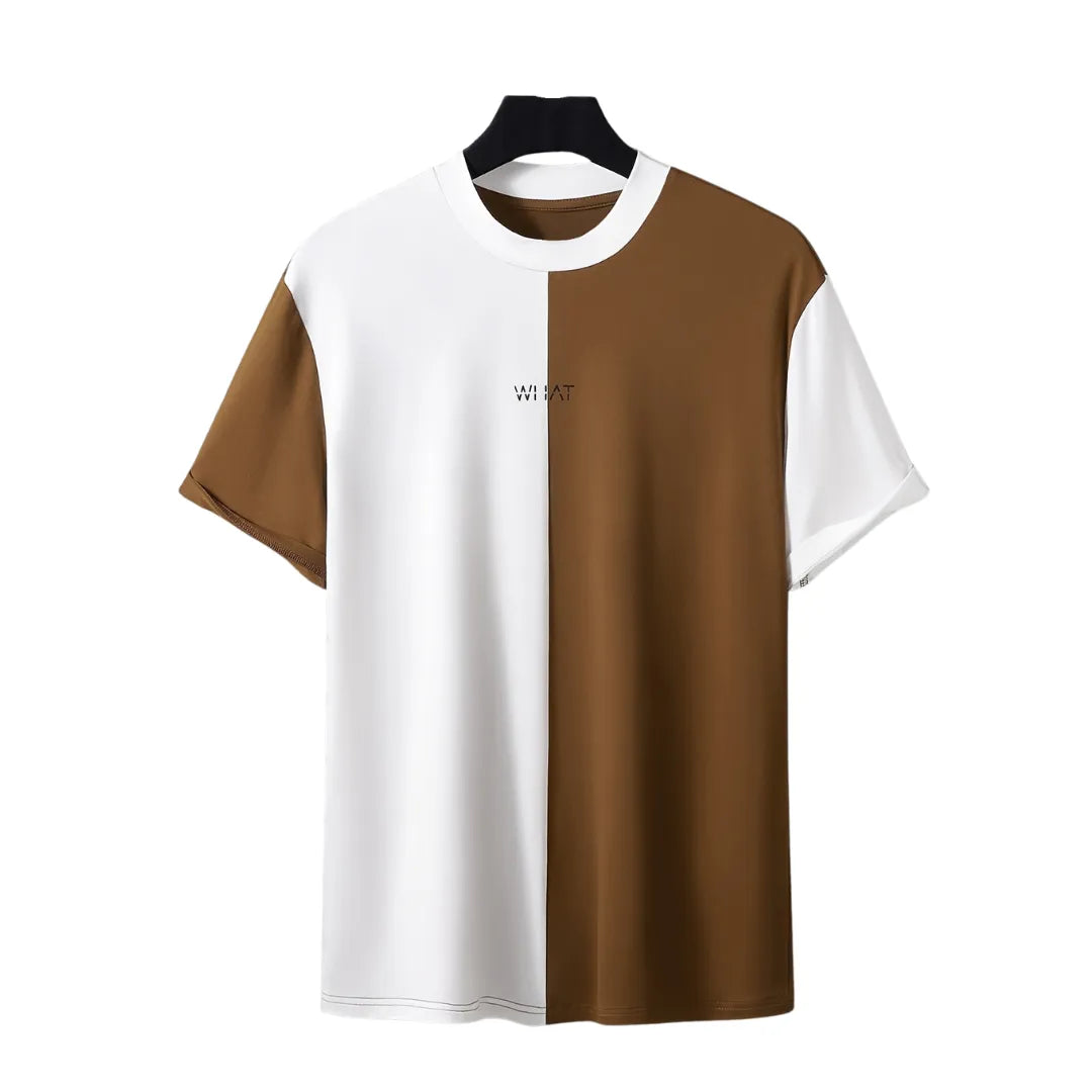 Men’s Patchwork T-Shirt – Short Sleeve Casual
