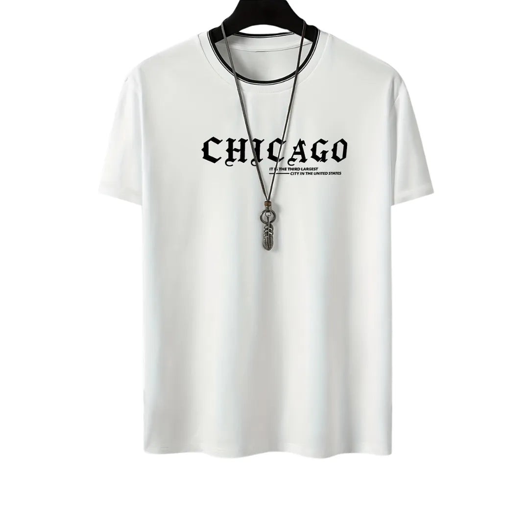 Men’s Chicago Graphic T-Shirt – Casual Short Sleeve