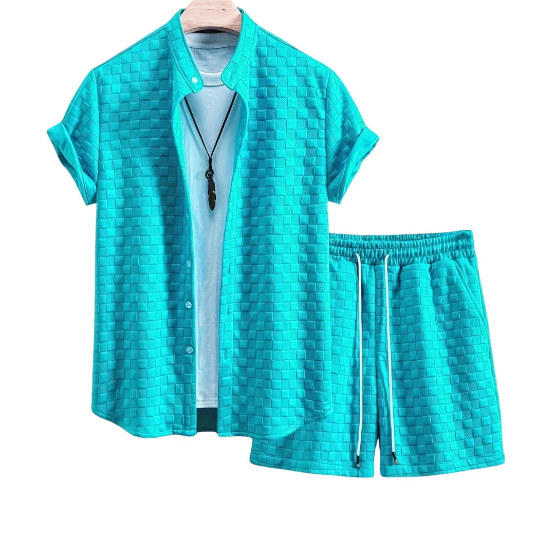 Men’s Summer Shirt & Shorts Set – Casual Two-Piece Outfit