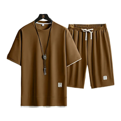 Men’s Waffle Knit Summer Set – Casual Two-Piece Outfit