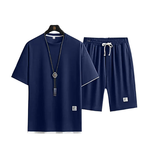 Men’s Waffle Knit Summer Set – Casual Two-Piece Outfit