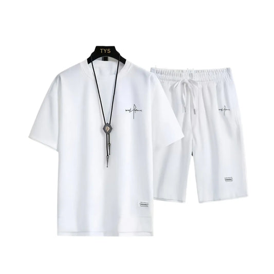 Men’s Printed Summer Set – Casual T-Shirt & Shorts
