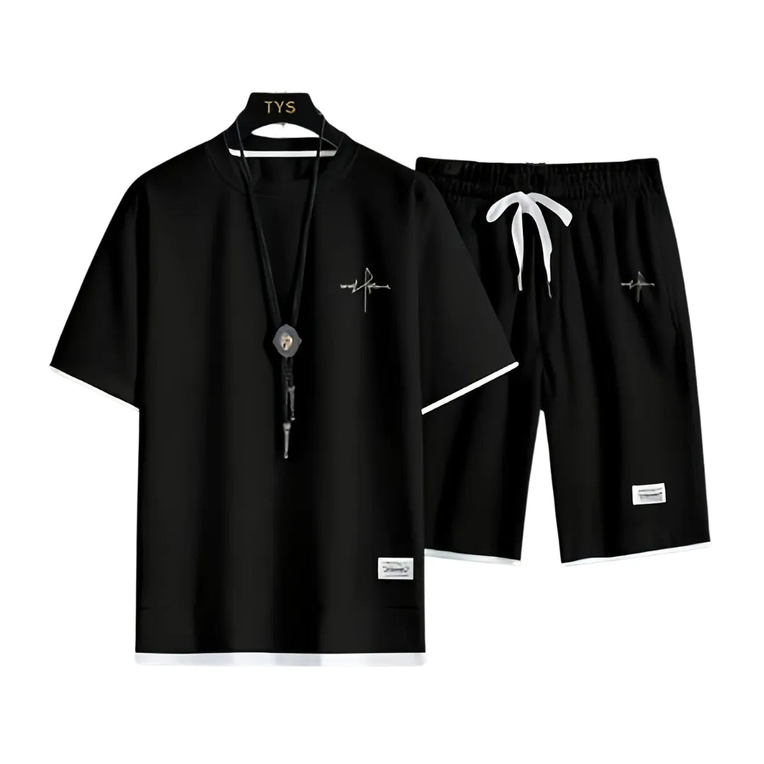 Men’s Printed Summer Set – Casual T-Shirt & Shorts