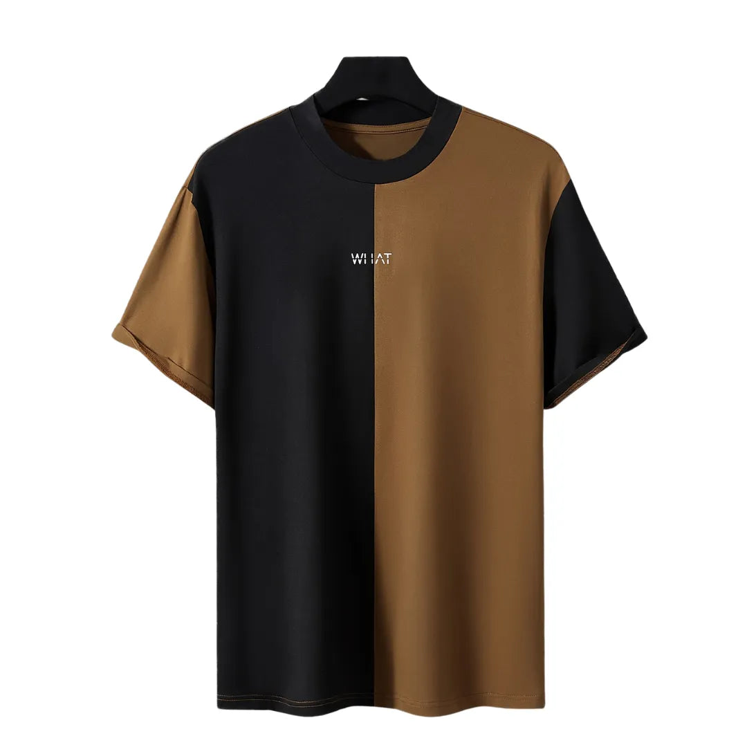 Men’s Patchwork T-Shirt – Short Sleeve Casual