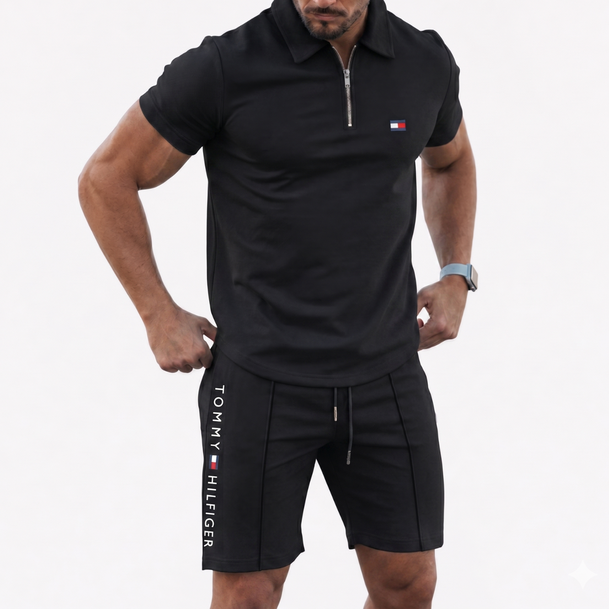 Elegantes Hemd- und Shorts-Set