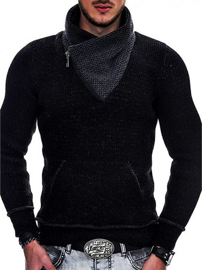 Men’s High-Neck Ribbed Knit Jumper – Premium Casual Winter Style