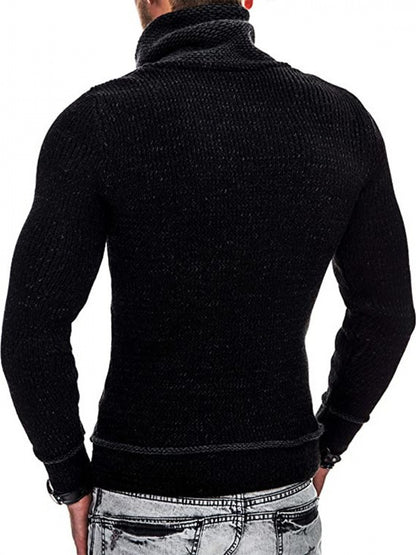 Men’s High-Neck Ribbed Knit Jumper – Premium Casual Winter Style