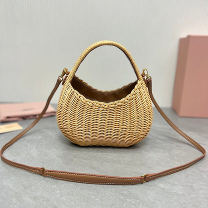 Miu Miu Wander Wicker Shoulder Bag