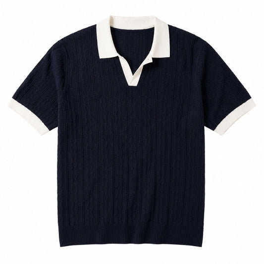 Contrast Collar Knit Polo
