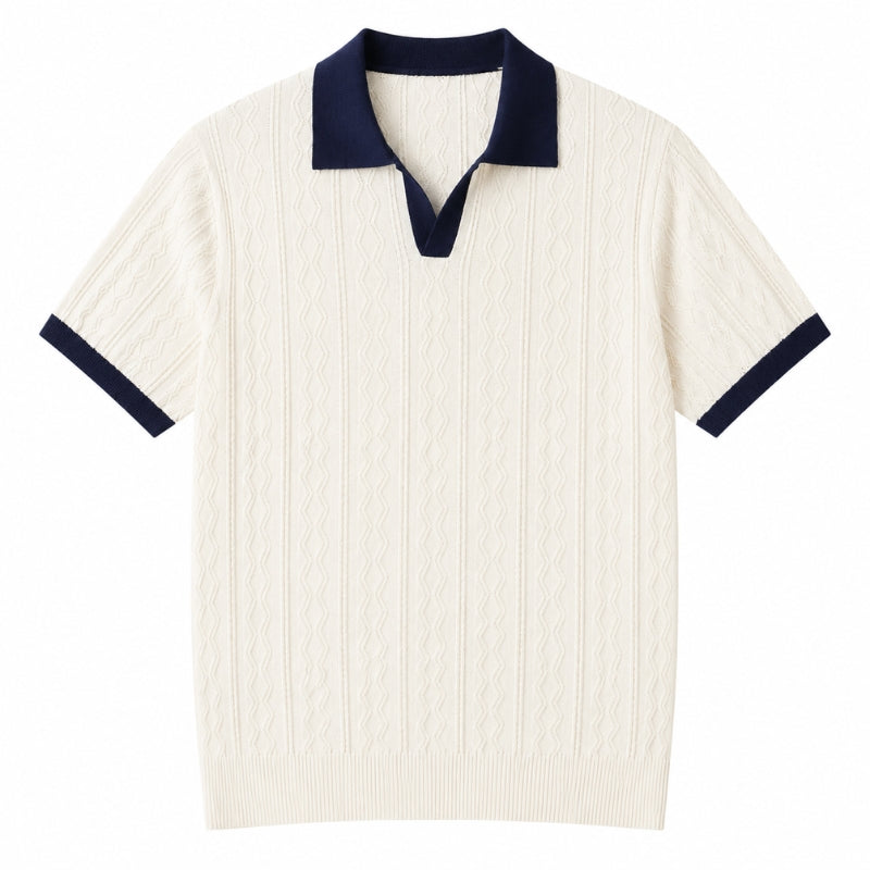 Contrast Collar Knit Polo