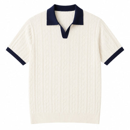 Contrast Collar Knit Polo