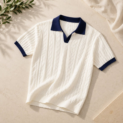 Contrast Collar Knit Polo