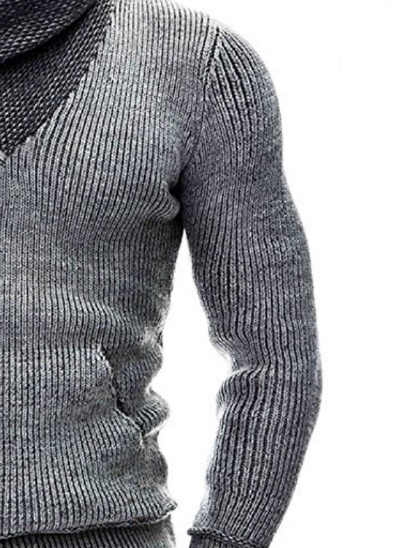 Men’s High-Neck Ribbed Knit Jumper – Premium Casual Winter Style