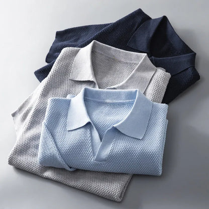 Men’s Knit-Collar Polo Shirt