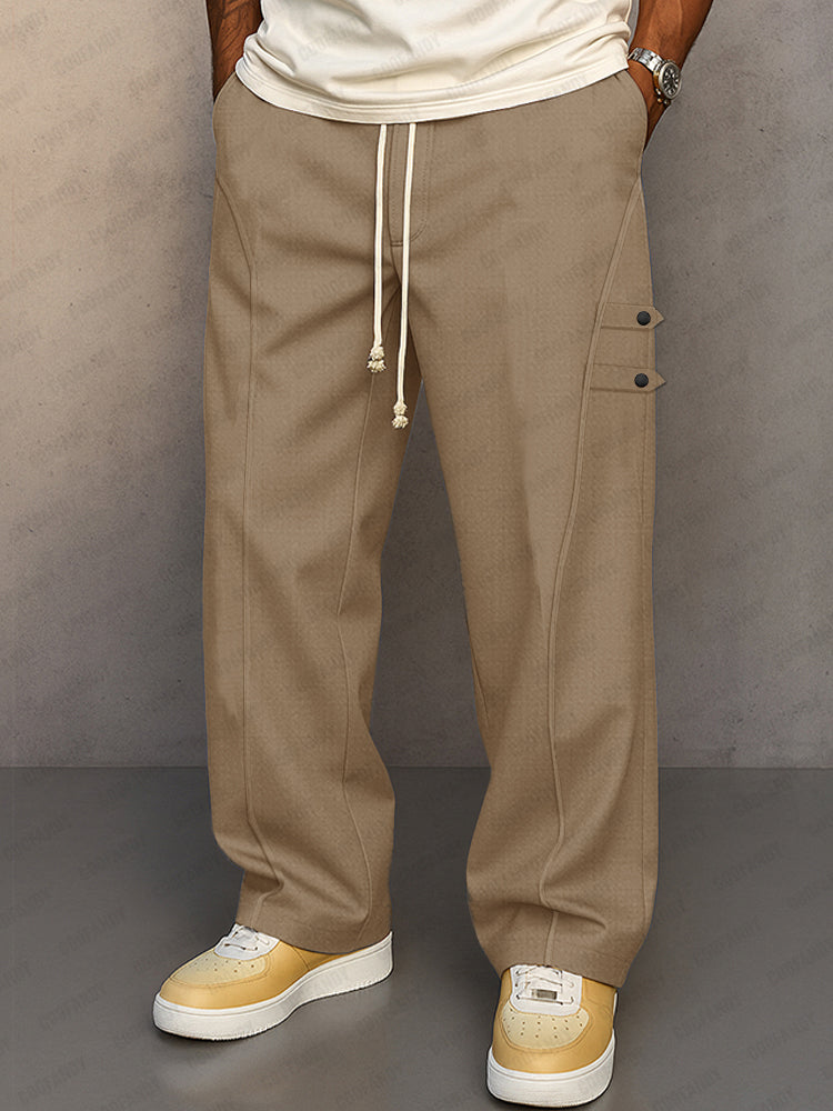 Casual Structured Design Relaxed Fit Pants