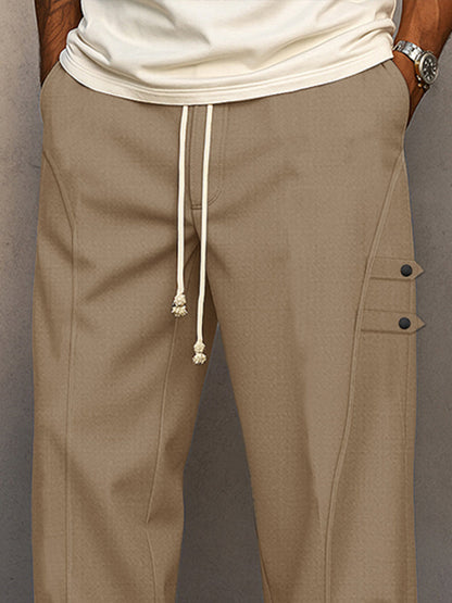 Casual Structured Design Relaxed Fit Pants