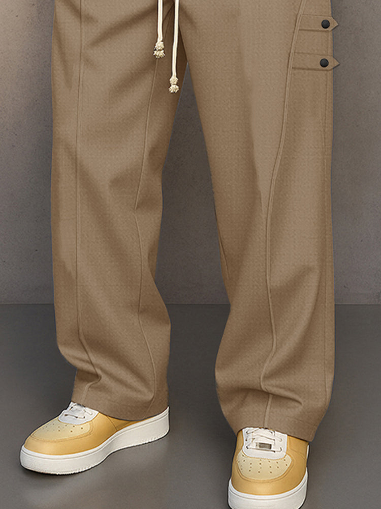 Casual Structured Design Relaxed Fit Pants