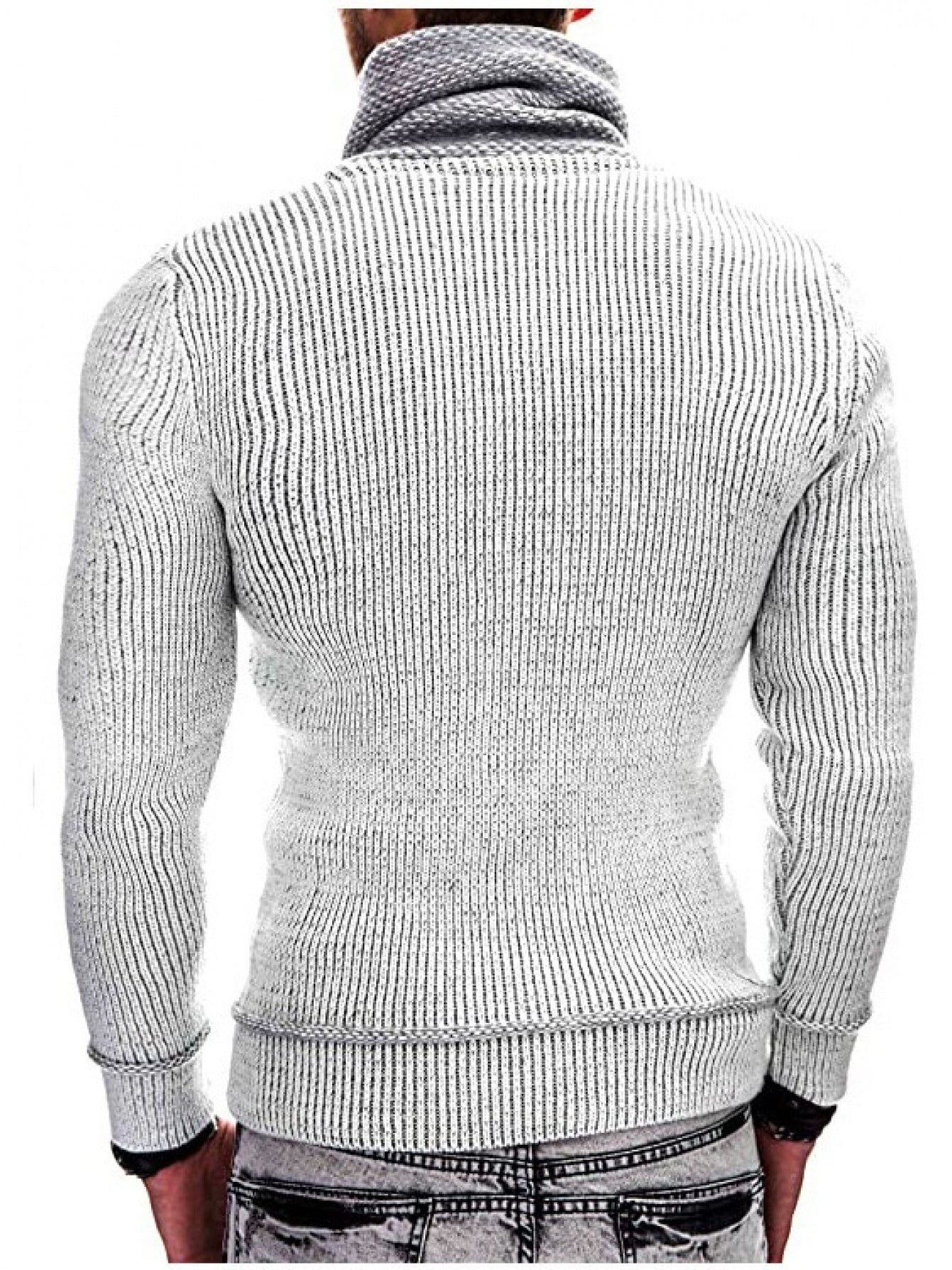 Men’s High-Neck Ribbed Knit Jumper – Premium Casual Winter Style