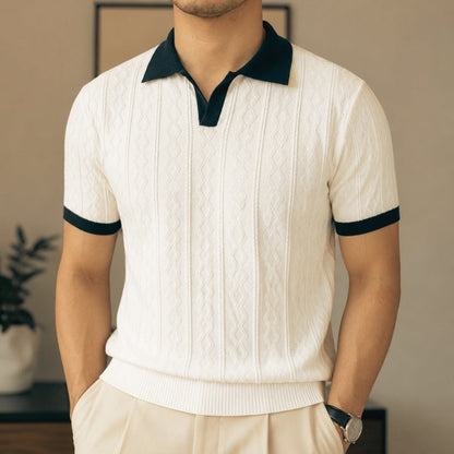 Contrast Collar Knit Polo